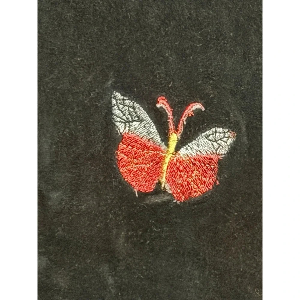 Vtg Neiman Marcus Butterfly Velour Crewneck Sweater 1x 134